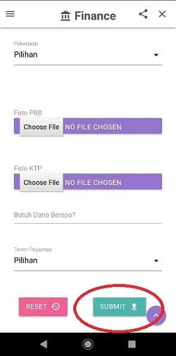 klik submit
